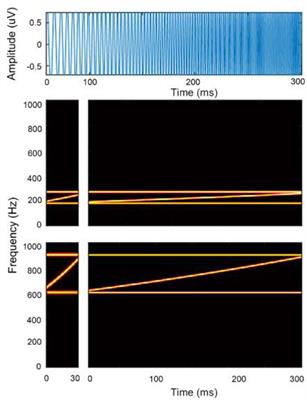 The Interaction Between Timescale and Pitch Contour at Pre-attentive Processing of Frequency-Modulated Sweeps